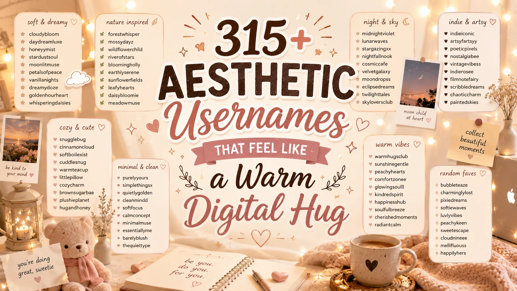 315+ Aesthetic Usernames That Feel Like a Warm Digital Hug