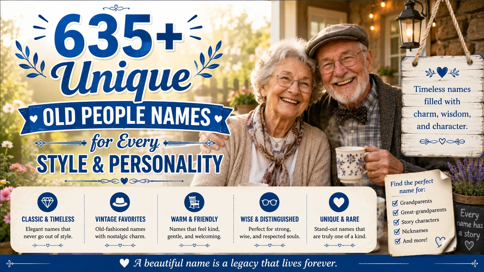 635+ Unique Old People Names for Every Style and Personality