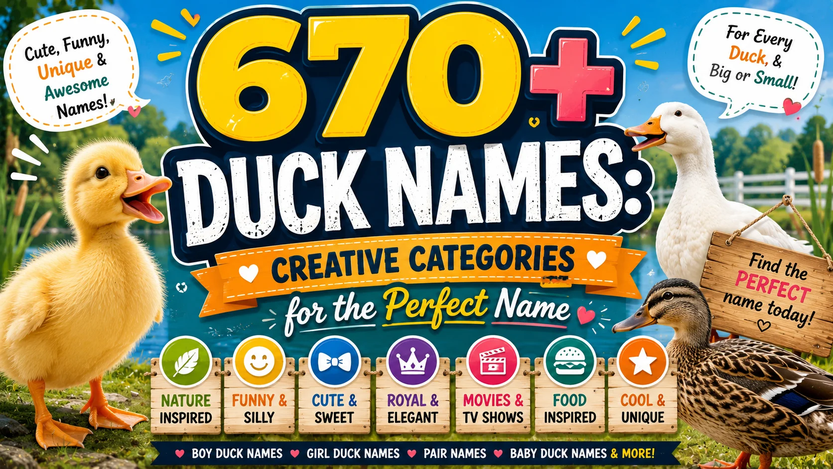 670+ Duck Names Creative Categories for the Perfect Name