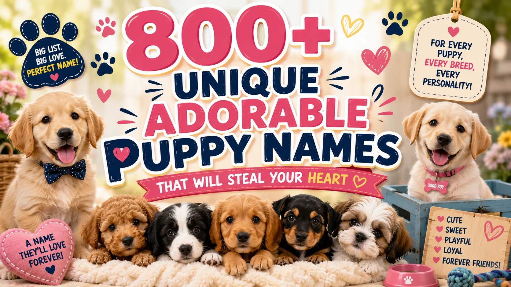 800+ Unique Adorable Puppy Names That Will Steal Your Heart
