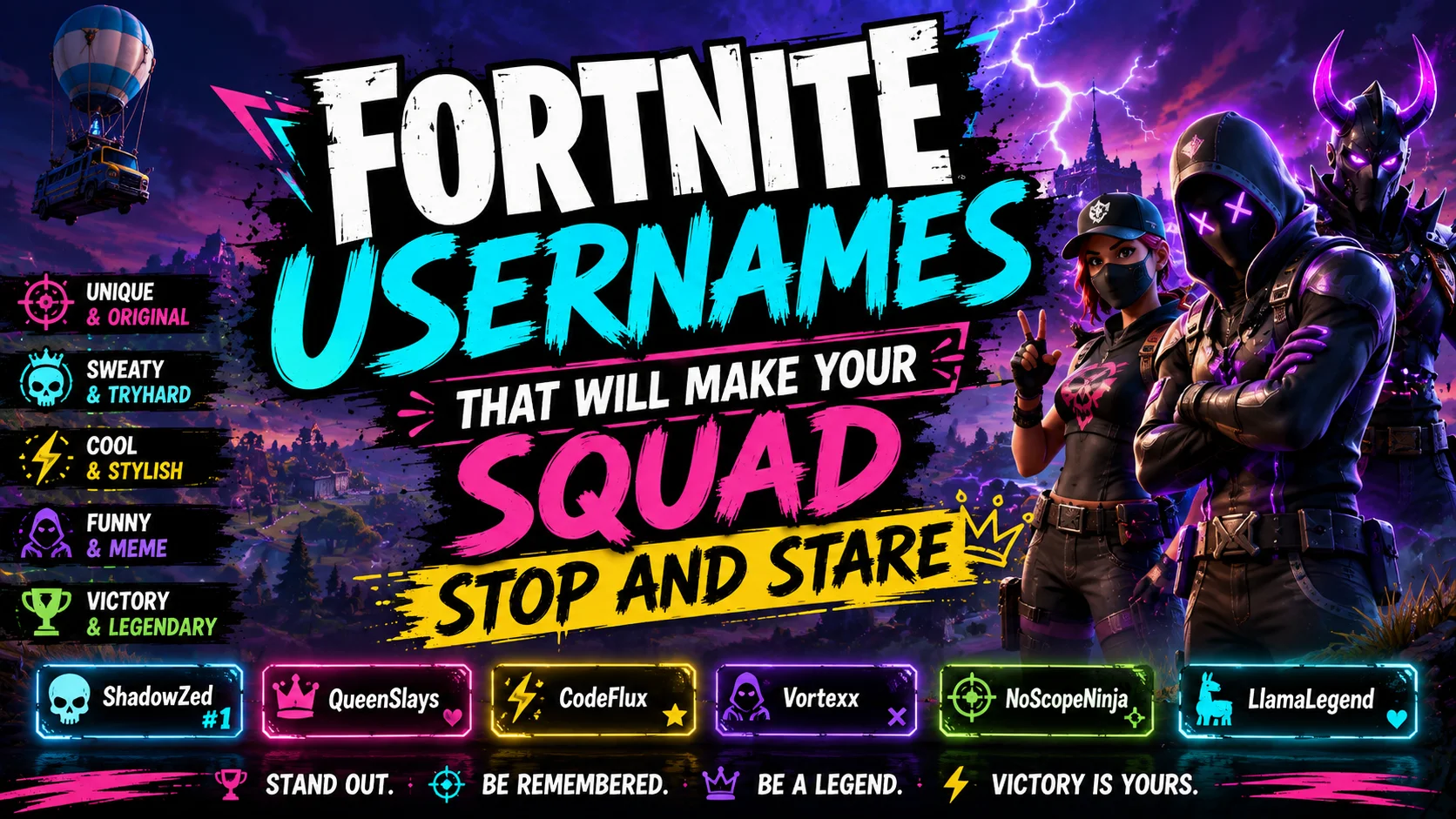 Fortnite Usernames That Will Make Your Squad Stop and Stare