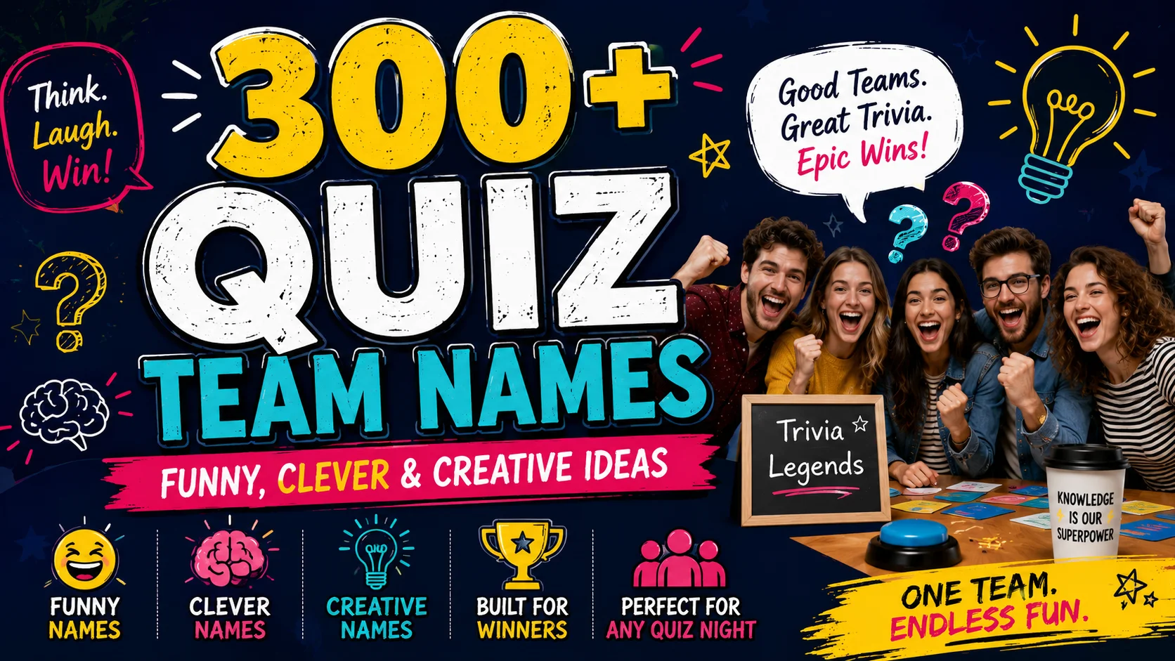 300+ Quiz Team Names Funny, Clever & Creative Ideas