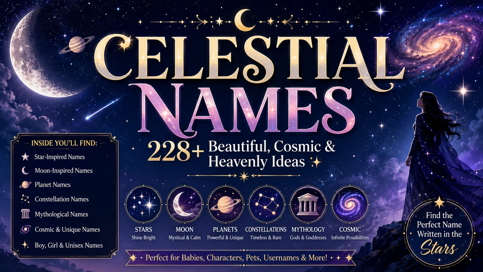 Celestial Names 228+ Beautiful, Cosmic & Heavenly Ideas ✨