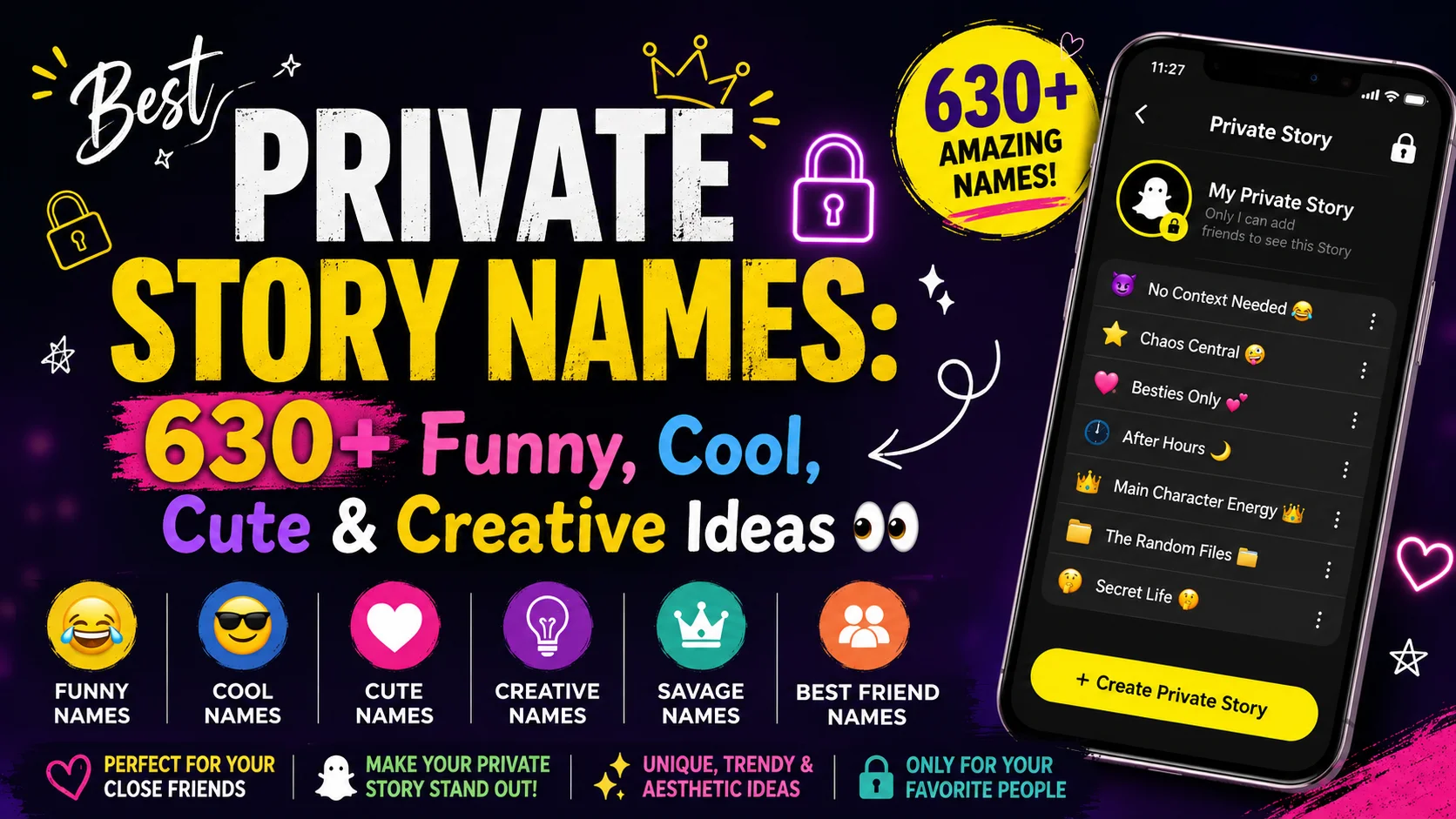 Private Story Names 630+ Funny, Cool, Cute & Creative Ideas 👀