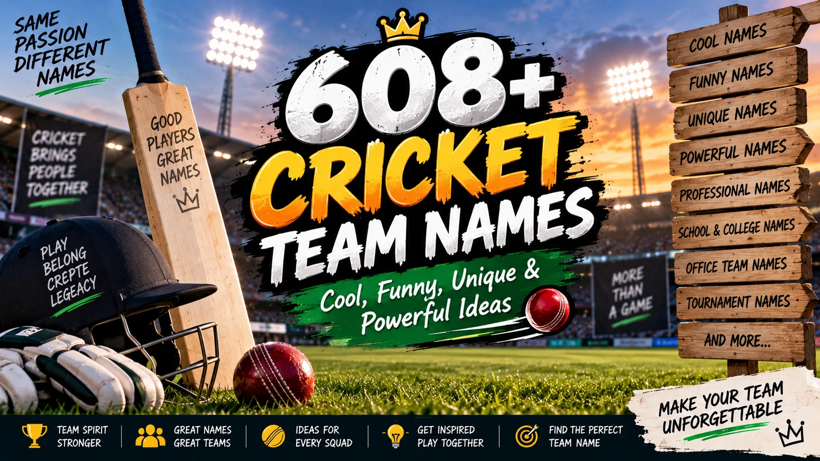 608+ Cricket Team Names Cool, Funny, Unique & Powerful Ideas