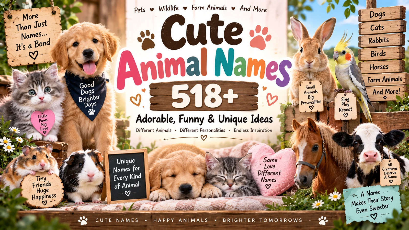 Cute Animal Names 518+ Adorable, Funny & Unique Ideas 🐾
