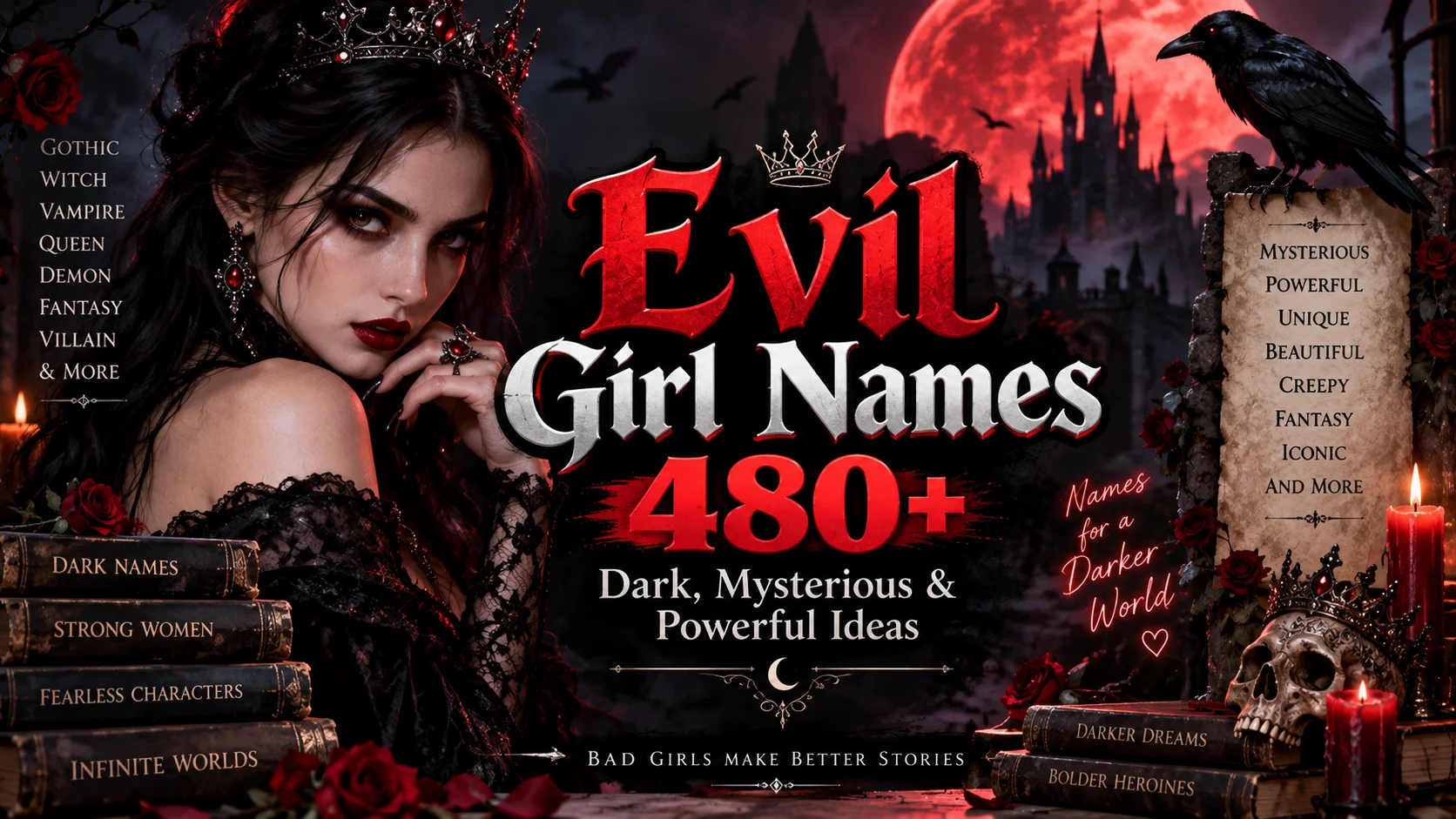 Evil Girl Names 480+ Dark, Mysterious & Powerful Ideas 🖤🌙