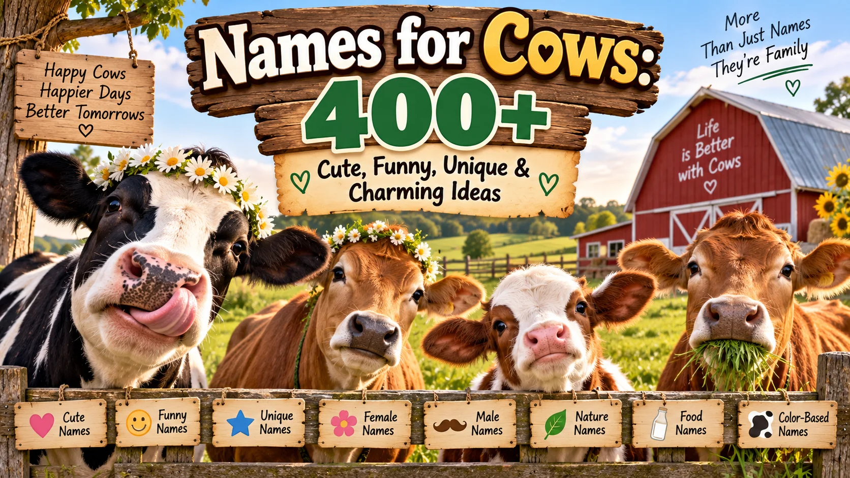 Names for Cows 400+ Cute, Funny, Unique & Charming Ideas