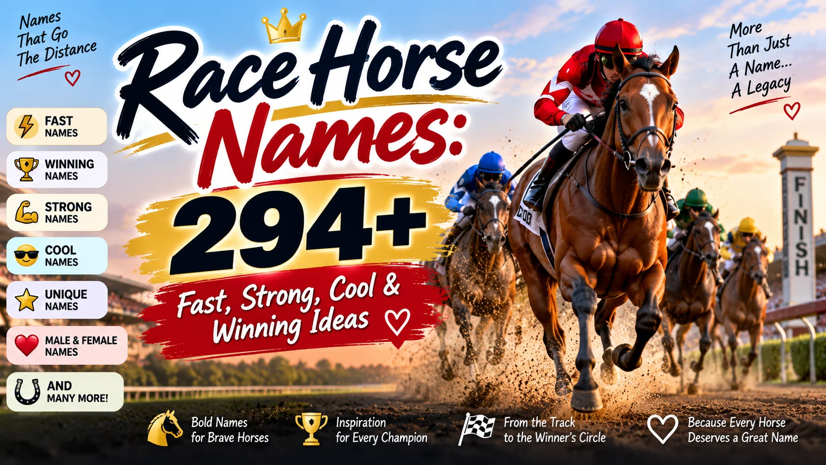 Race Horse Names 294+ Fast, Strong, Cool & Winning Ideas 🐎
