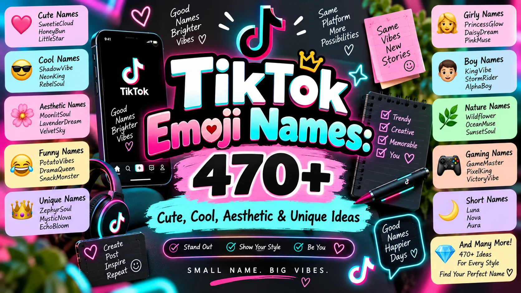 TikTok Emoji Names 470+ Cute, Cool, Aesthetic & Unique Ideas
