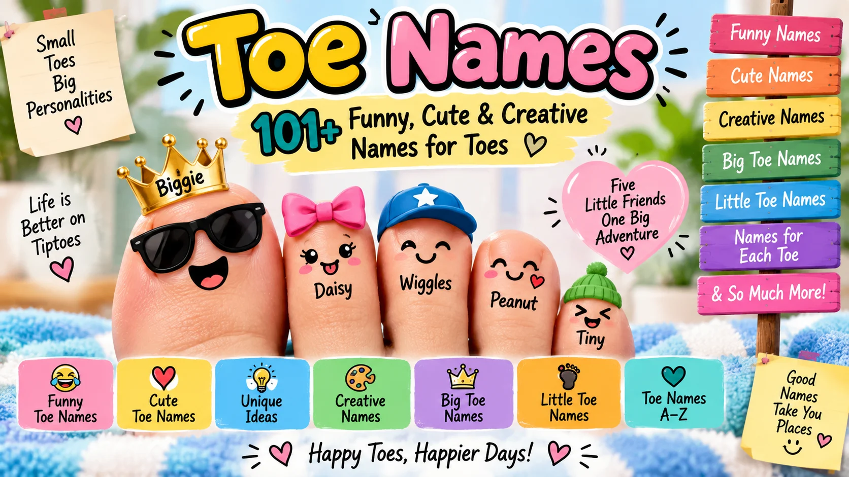 Toe Names 101+ Funny, Cute & Creative Names for Toes 🦶😂
