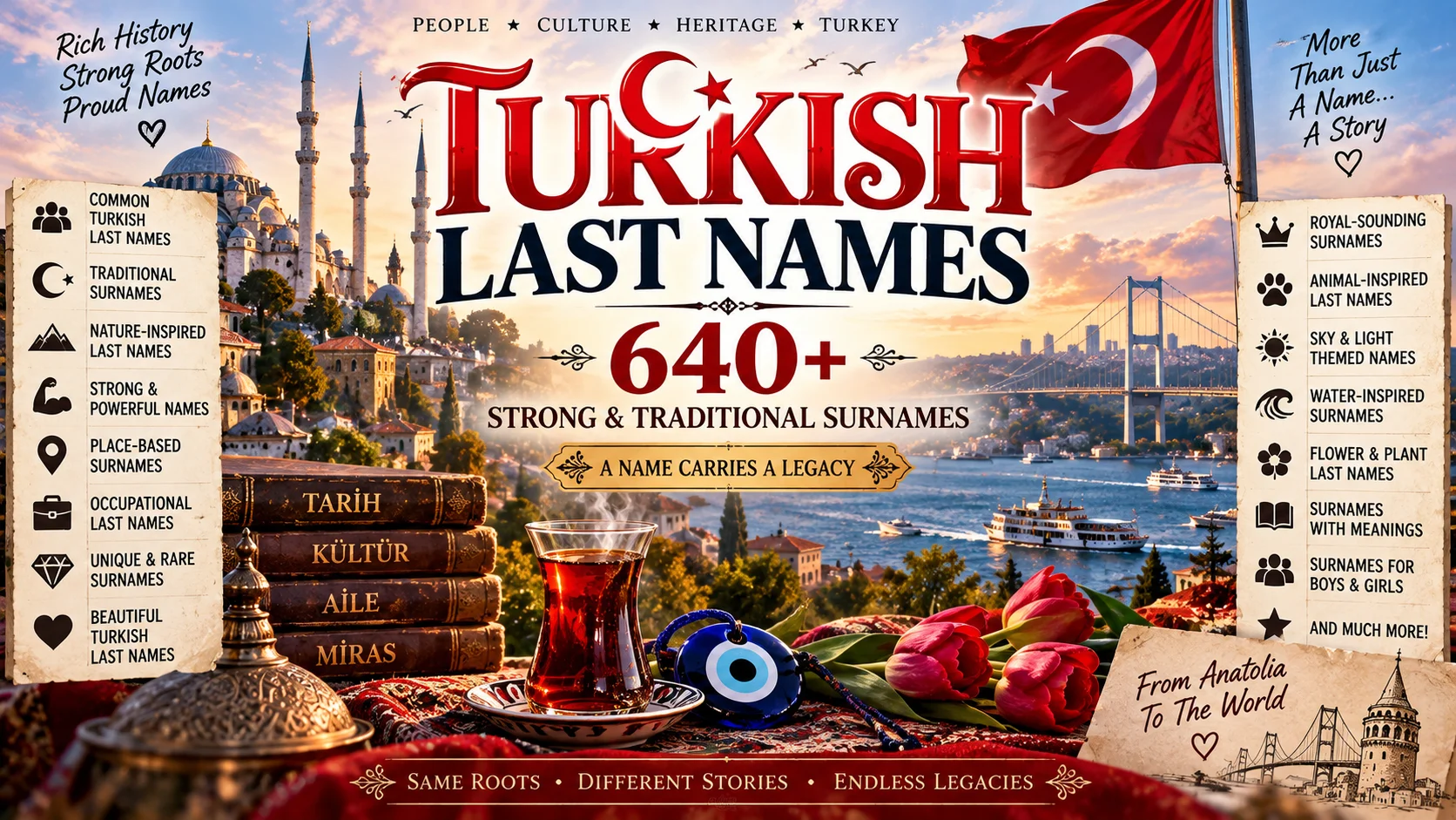 Turkish Last Names 640+ Strong & Traditional Surnames 🇹🇷