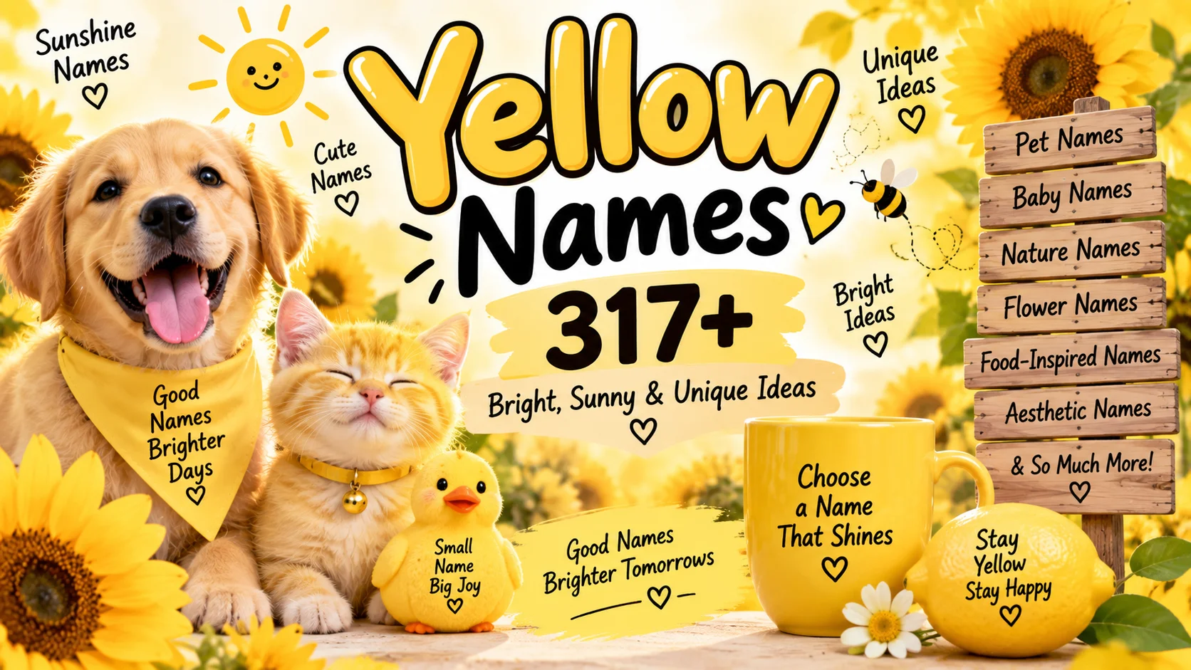 Yellow Names 317+ Bright, Sunny & Unique Ideas 💛🌼