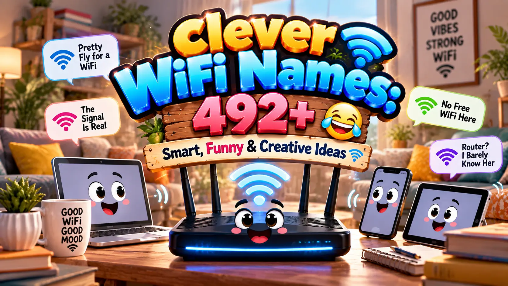 Clever WiFi Names 492+ Smart, Funny & Creative Ideas 📶😂