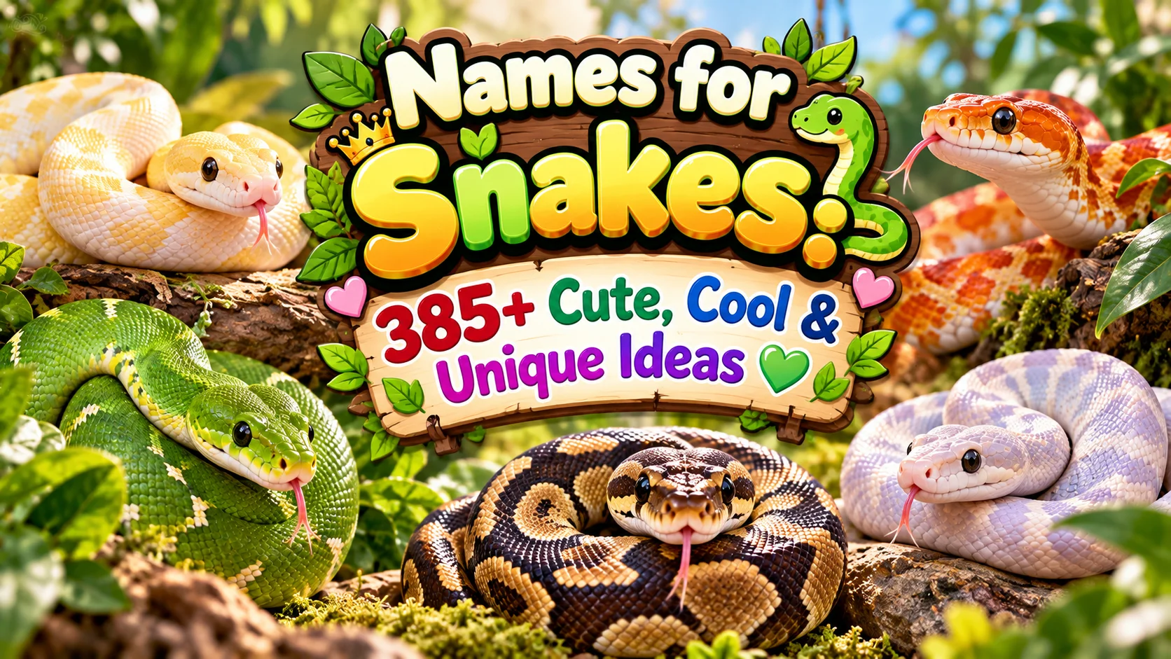 Names for Snakes 385+ Cute, Cool & Unique Ideas 🐍💚